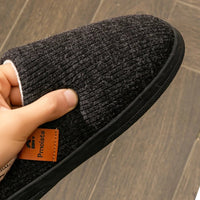 Memory Foam Cushion Slippers men Suede TPR Sole Platform Warm Soft Non Slip Stripe Comfortable Indoor Shoes Knited - Novelle